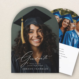 Elegante Invitación de Graduación de Foto de Gradu