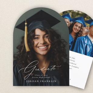 Elegante Invitación de Graduación de Foto de Gradu