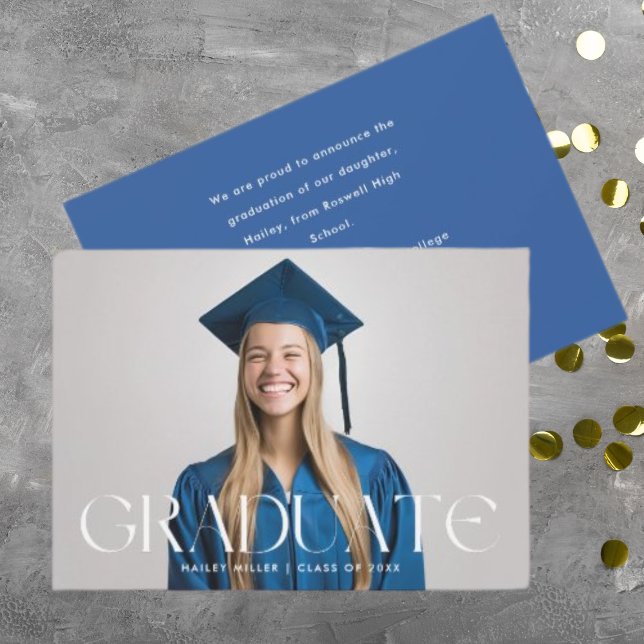 Elegante Invitación de Graduación de Foto de Gradu (Subido por el creador)