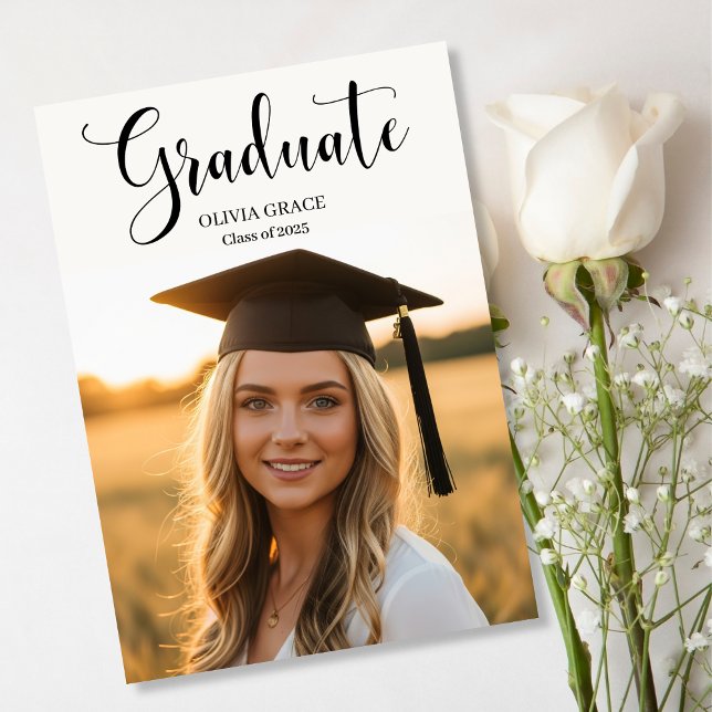 Elegante invitación de graduación de fotografía Ca (Subido por el creador)