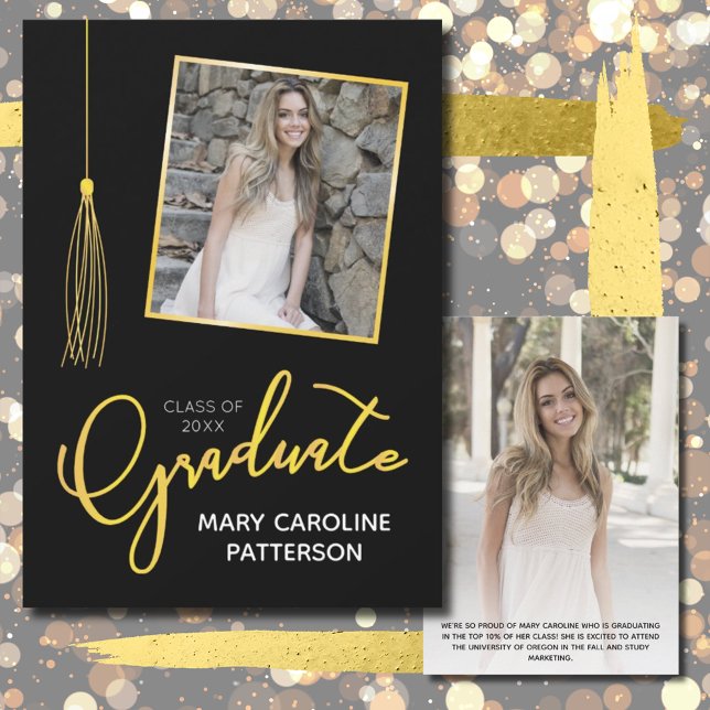 Elegante Invitación de graduación de fotografías e (Subido por el creador)