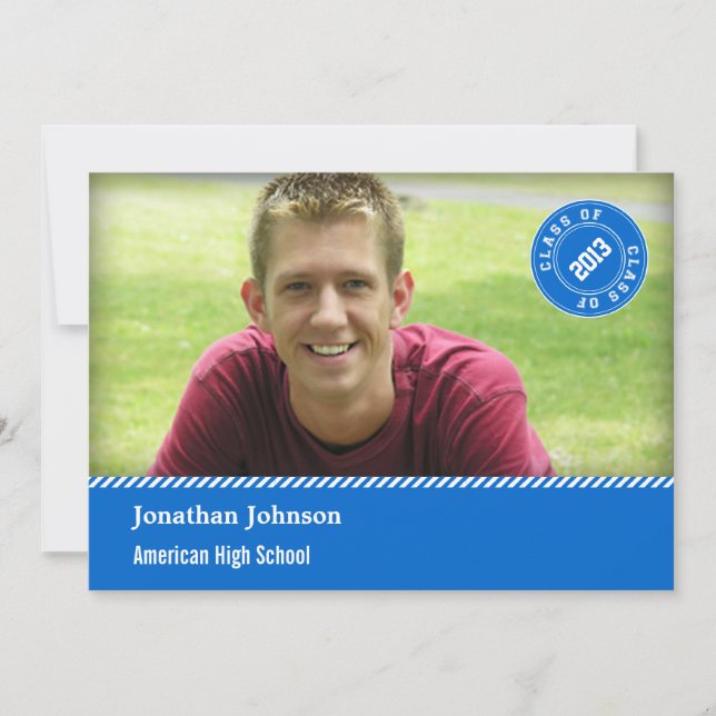 Elegante Invitación de graduación de fotos con sel (Anverso)