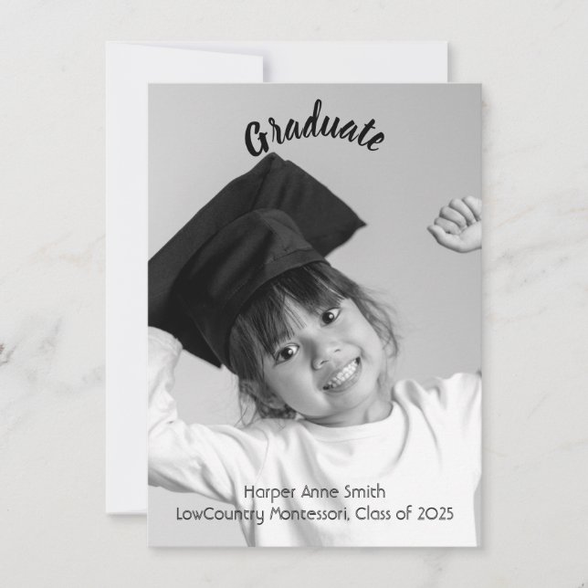 Elegante Invitación de Graduación de Jardines de I (Anverso)