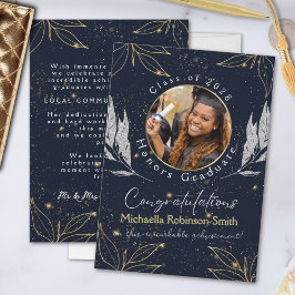 Elegante Invitación de graduación de oro de la Mar