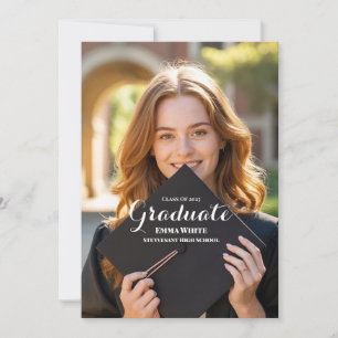 Elegante Invitación de graduación de secundaria mo