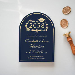 Elegante Invitación de graduación del Colegio Azul
