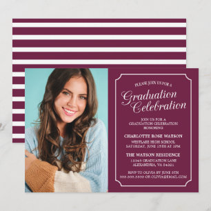 ELEGANTE INVITACIÓN DE GRADUACIÓN FIESTA CLÁSICA Y