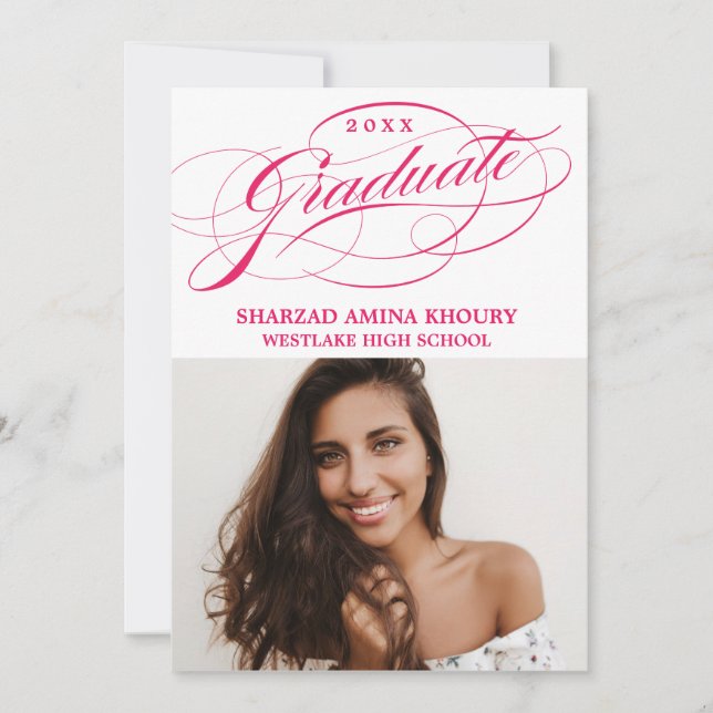 ELEGANTE INVITACIÓN DE GRADUACIÓN FIESTAS SCRIPT 2 (Anverso)