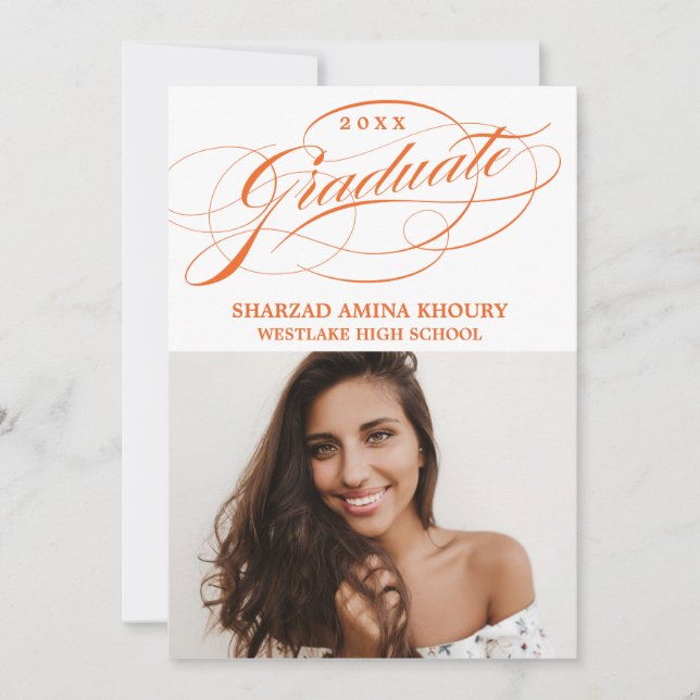 ELEGANTE INVITACIÓN DE GRADUACIÓN FIESTAS SCRIPT 2 (Anverso)