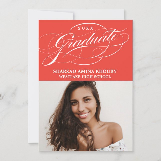 ELEGANTE INVITACIÓN DE GRADUACIÓN FIESTAS SCRIPT 2 (Anverso)