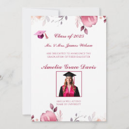 Elegante Invitación de Graduación Floral