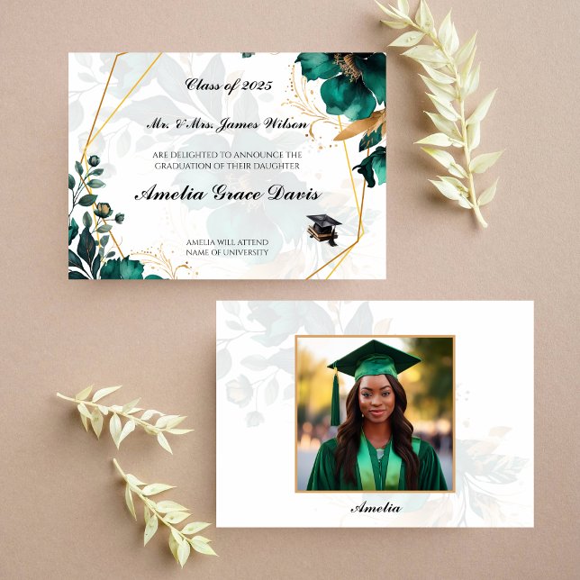 Elegante Invitación de graduación floral - 2025 (Subido por el creador)