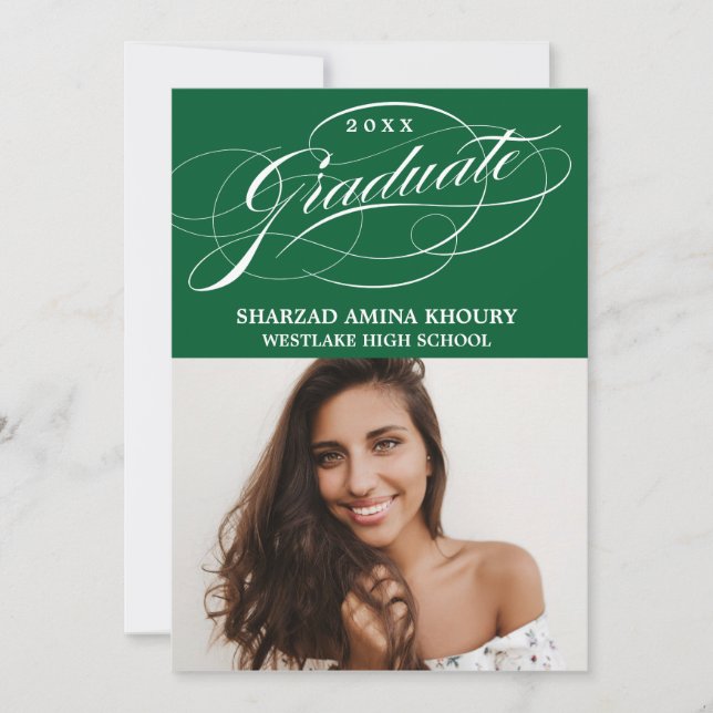ELEGANTE INVITACIÓN DE GRADUACIÓN FORMAL CON LETRA (Anverso)