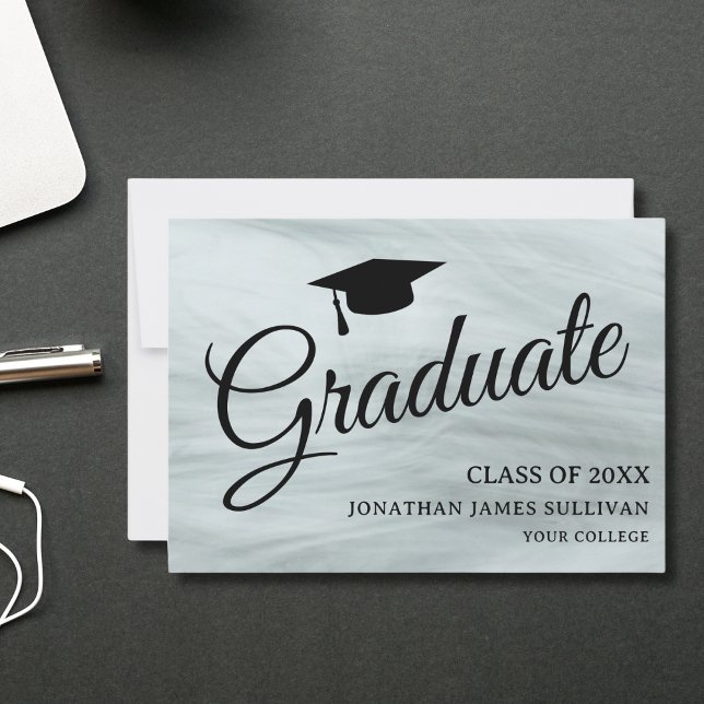 Elegante Invitación de graduación gris (Subido por el creador)