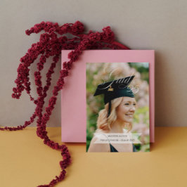 Elegante Invitación de Graduación Múltiples Fotos