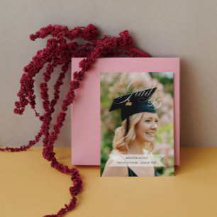 Elegante Invitación de Graduación Múltiples Fotos