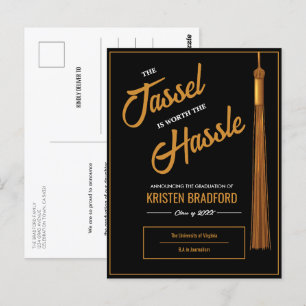 Elegante Invitación de graduación negra de tacón d