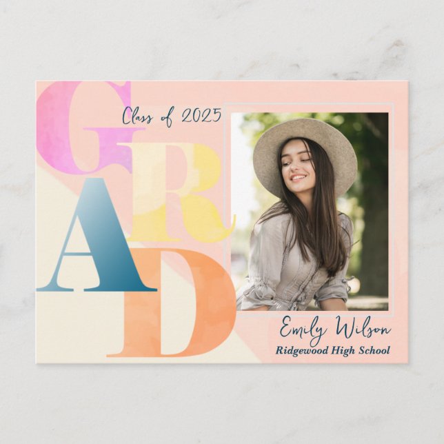 Elegante Invitación de graduados de fotografía GRA (Anverso)