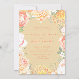 Elegante invitación de guirnaldas florales de colo