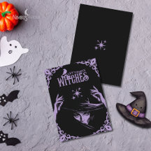 Elegante Invitación de Halloween de Bruja Lavanda