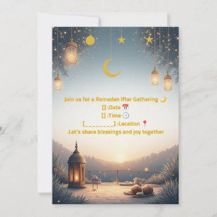 Elegante invitación de Iftar de Ramadan 🌙 Oro y a