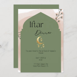 Elegante Invitación de Iftar Sage Green Ramadan