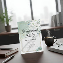 Elegante Invitación de Jubilación Floral Acuarela 