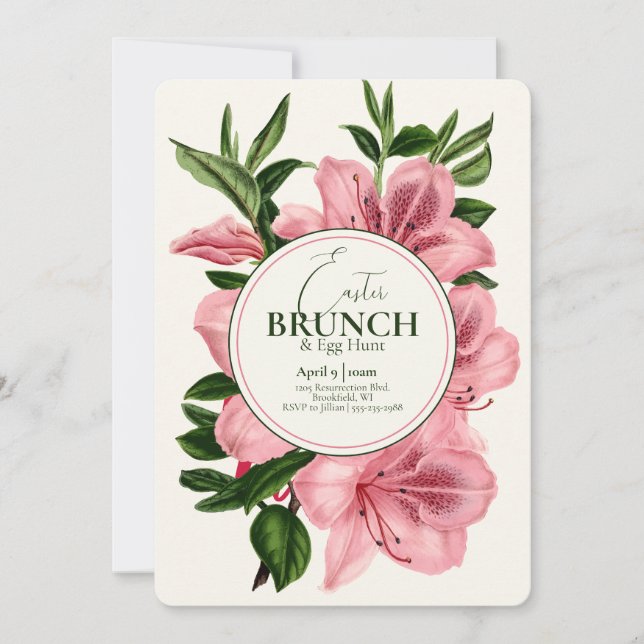 Elegante Invitación de Julitos de Brunch y Huevos  (Anverso)