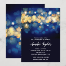 Elegante invitación de la Armada y el Bokeh de Oro