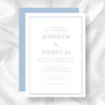 Elegante Invitación de la Boda Azul en Polvo Forma<br><div class="desc">Elegante Polvo Formal. Invitación a la boda azul.</div>