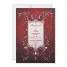 Elegante invitación de la Boda Roja Barroca