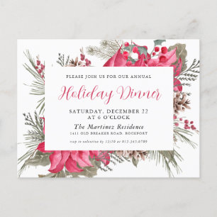 Elegante Invitación de la cena de vacaciones de la