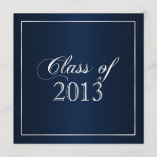 Elegante Invitación de la Clase de 2013 en Azul Ma
