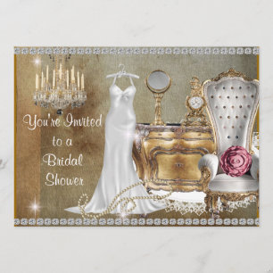 ELEGANTE INVITACIÓN DE LA DUCHA BRIDAL DE LA VINTA