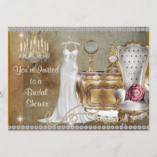 ELEGANTE INVITACIÓN DE LA DUCHA BRIDAL DE LA VINTA