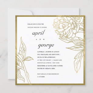 ELEGANTE INVITACIÓN DE LA DUCHA DE PAREJAS FLORALE