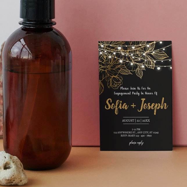 Elegante invitación de la fiesta de compromiso de  (Subido por el creador)