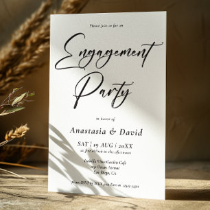 Elegante invitación de la fiesta de compromiso Min