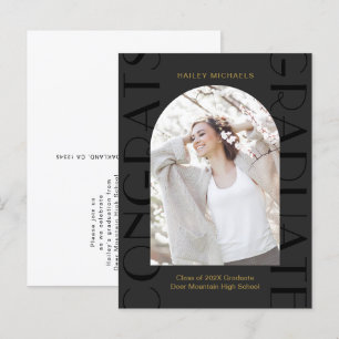Elegante invitación de la fiesta de graduación neg