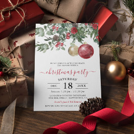 Elegante Invitación de la fiesta de Navidades flor