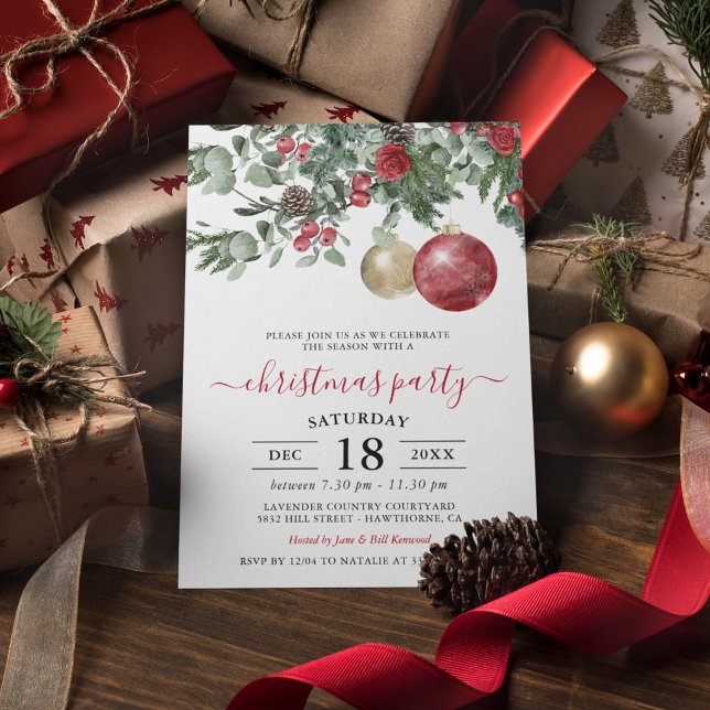 Elegante Invitación de la fiesta de Navidades flor (Subido por el creador)