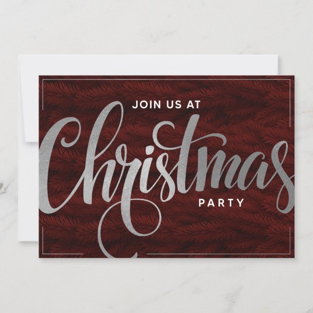 Elegante Invitación de la fiesta de vacaciones de  (Anverso)