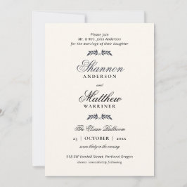 Elegante invitación de la Marina Formal