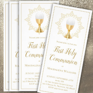 elegante invitación de la Primera Santa Comunión