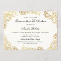Elegante Invitación de la Quinceanera de la Flora 