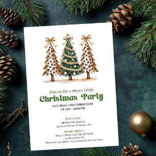 Elegante invitación de leopardo de árbol de Navida