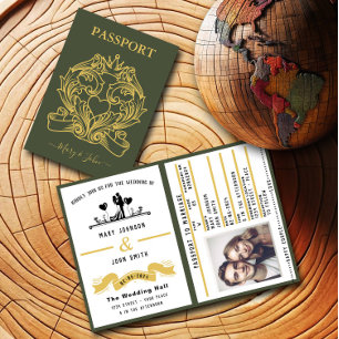 Elegante invitación de matrimonio al estilo de pas