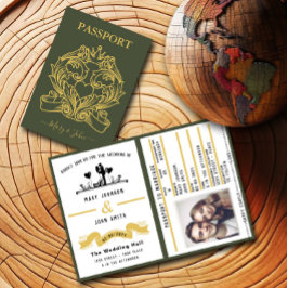 Elegante invitación de matrimonio al estilo de pas