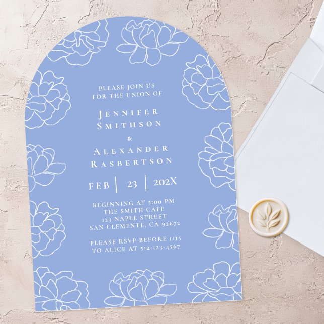 Elegante invitación de matrimonio botánico mínimo  (Subido por el creador)