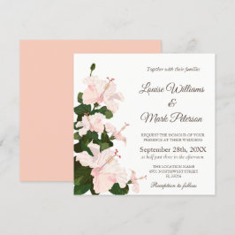 Elegante invitación de matrimonio con flor de Hibi